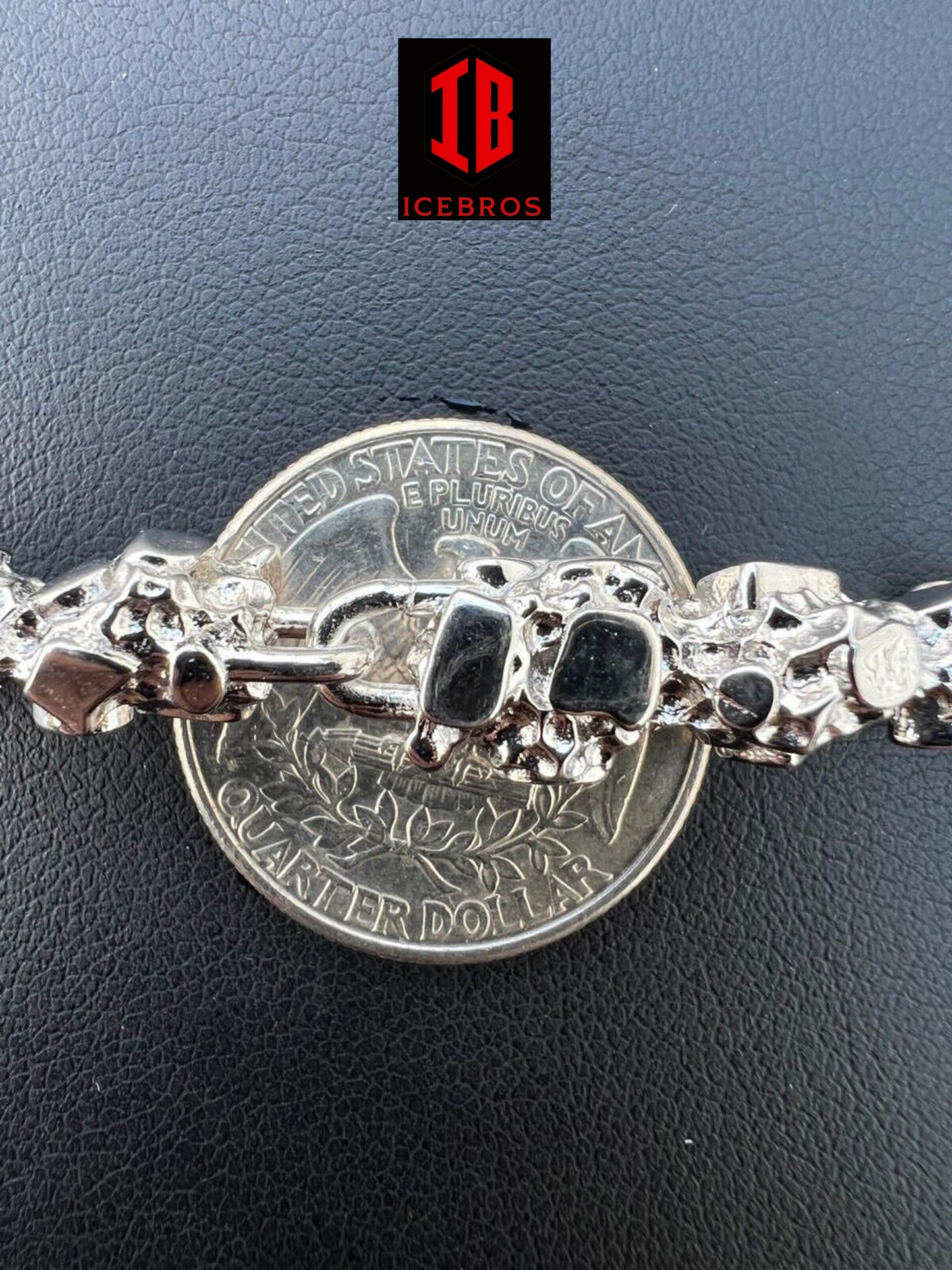 Heavy 8mm Custom Handmade Solid 925 Sterling Silver Nugget Link Bracelet (8mm)