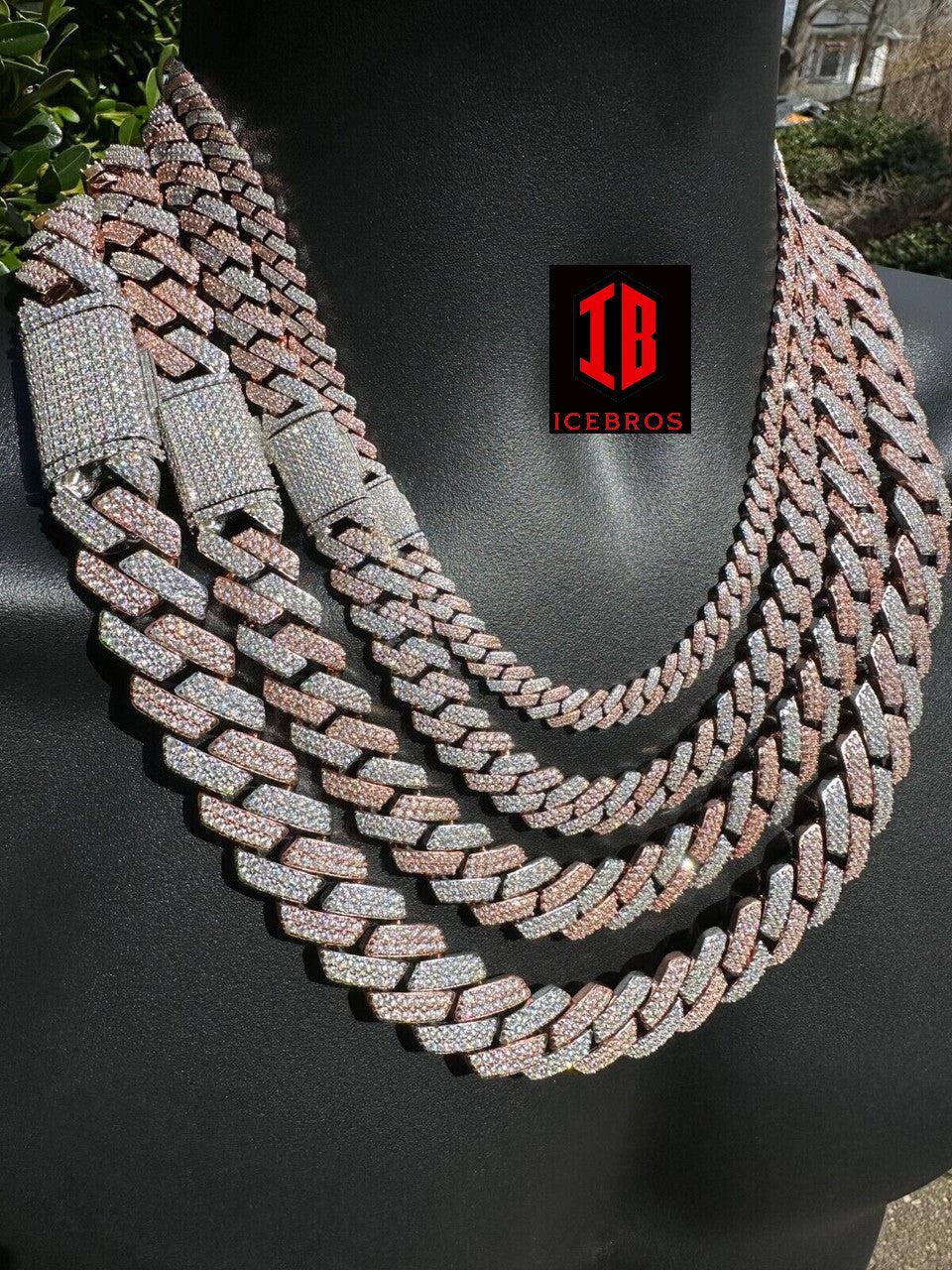 Rose Gold Miami Necklace Cuban Link Chain on Display Box with a Different Angle