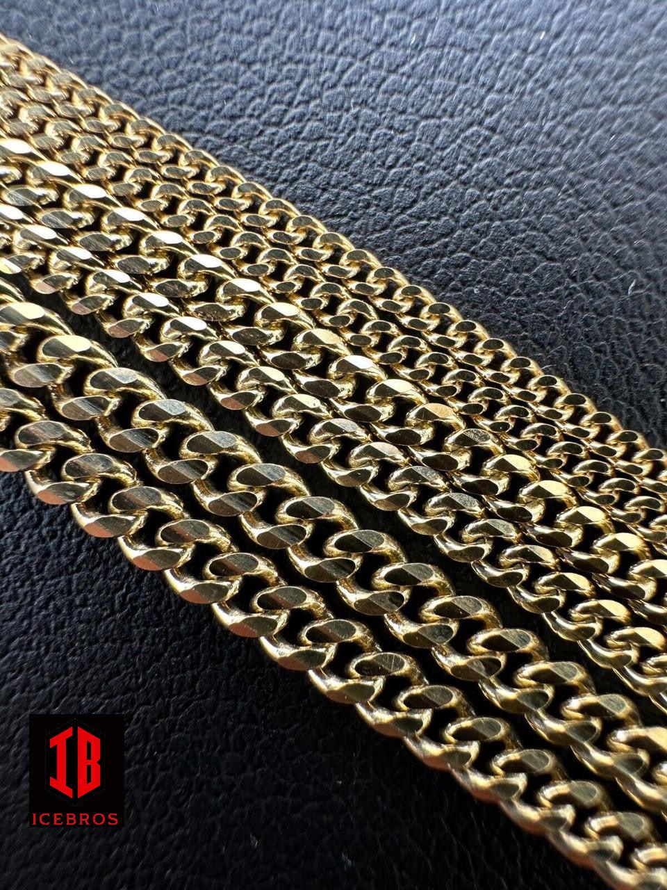 10k Small Cuban Link Men's Ladies Solid Yellow Gold Micro 1.5-3mm (Less Weight)