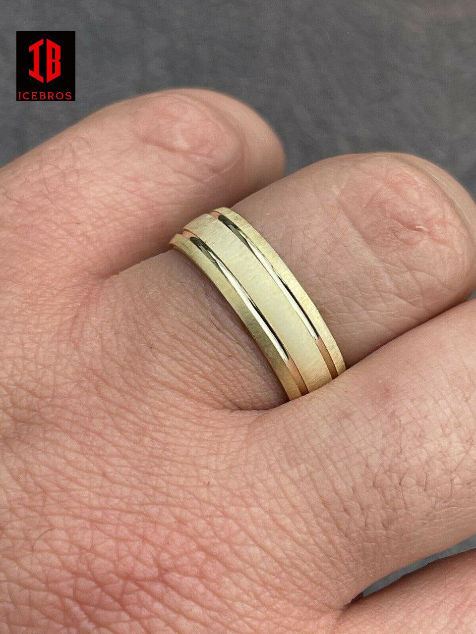 Men's Ladies 14k Gold Vermeil Unisex 925 Sterling Silver Plain Wedding Band Ring