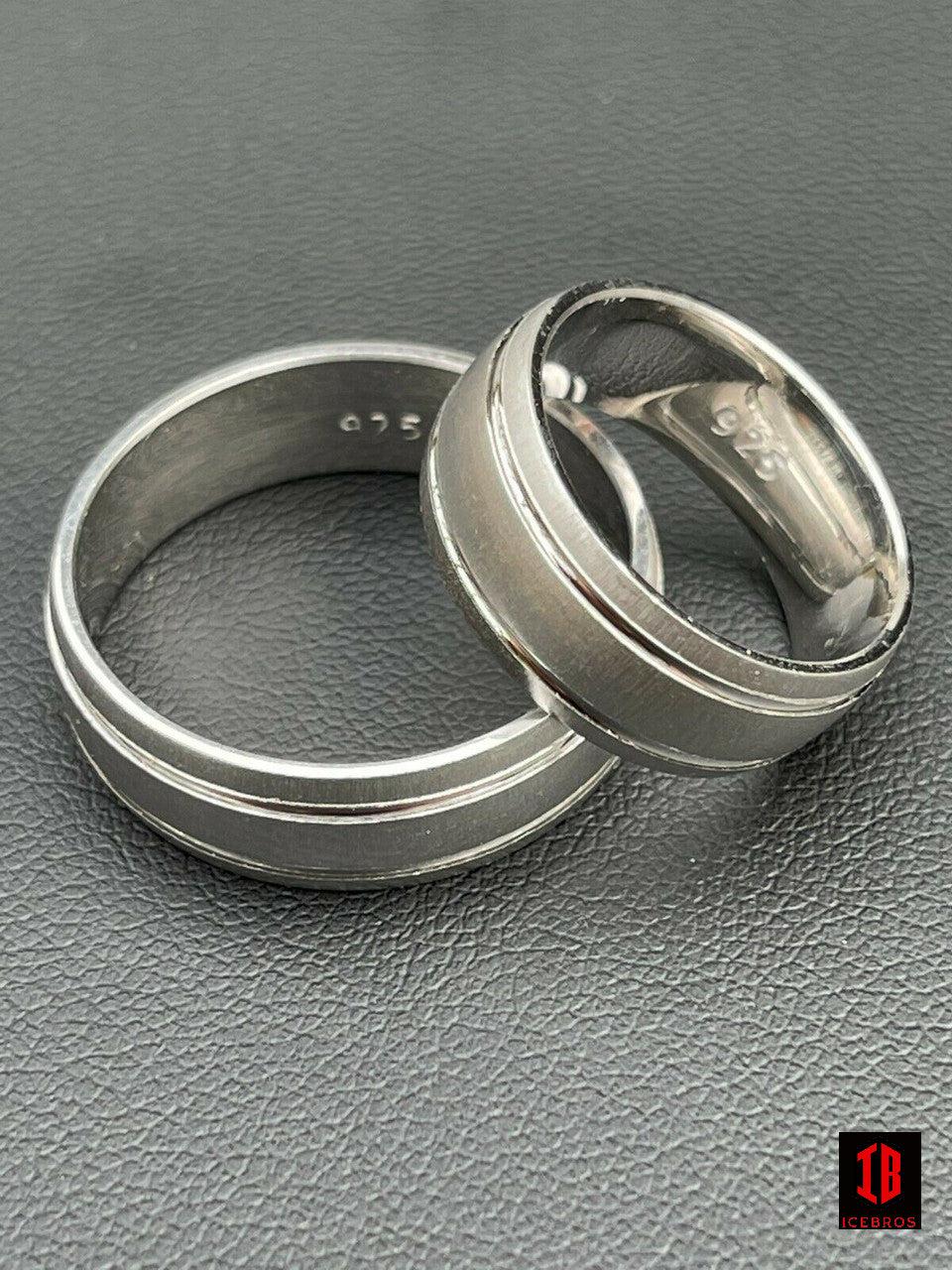 Men's Ladies 14k Gold Vermeil Unisex 925 Sterling Silver Plain Wedding Band Ring