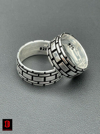 Men's Vermeil Ring 925 Sterling Silver Black Rhodium Oxidized Wedding Ring Band