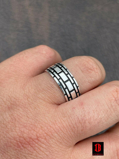 Men's Vermeil Ring 925 Sterling Silver Black Rhodium Oxidized Wedding Ring Band
