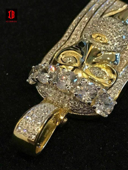 14k Gold Filled 925 Silver 4.5ct CZ Diamond Jesus Piece Pendants