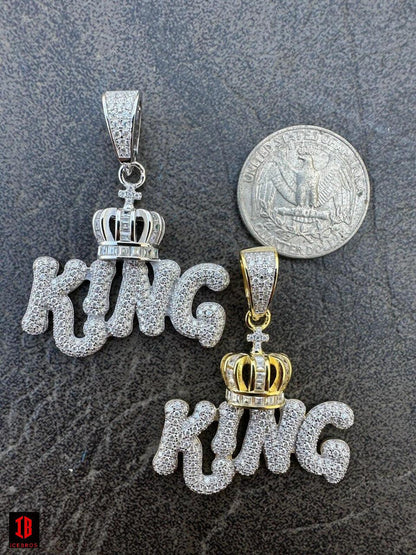Crown Moissanite 925 Sterling Silver Hip Hop King With CrownBail Iced Necklace
