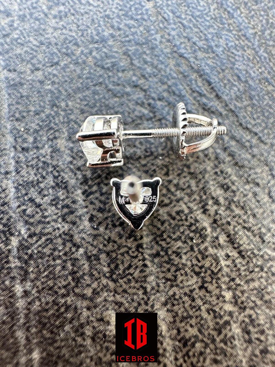 Moissanite Vermeil Solitaire Stud Earrings Heart Shape Fancy Cut 925 Silver 3-7mm
