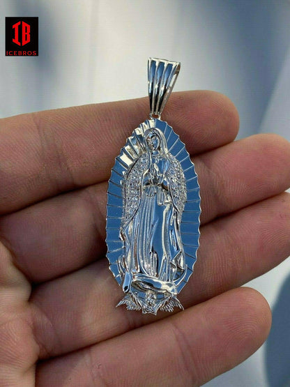 Nuestra Senora 14k Yellow Gold Over 925 Sterling Silver Virgin Mary Guadalupe