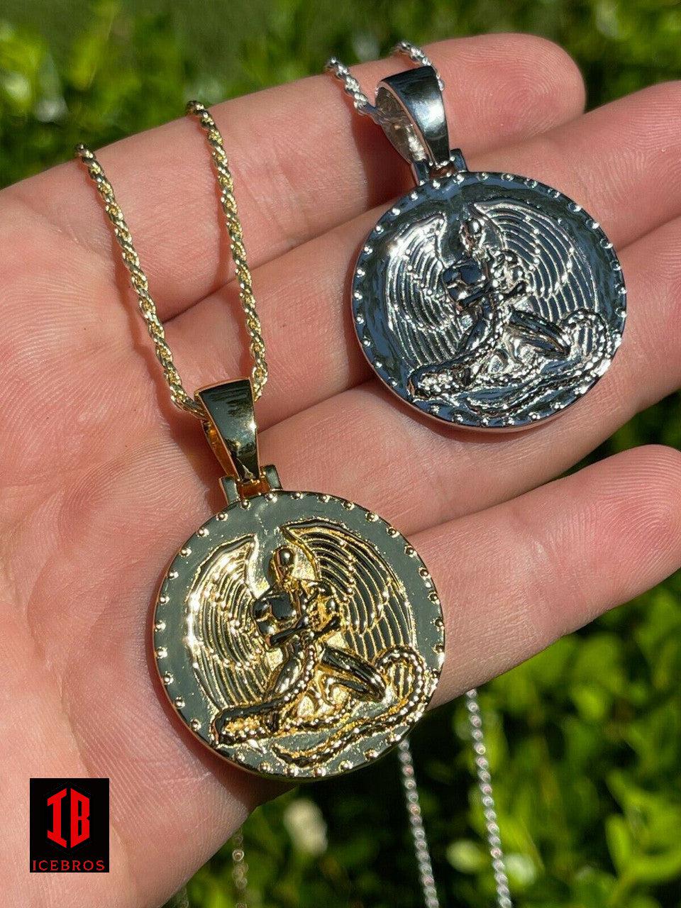 925 Silver Gold Euphanasia Tupac 2Pac Pendant Medallion Necklace Charm