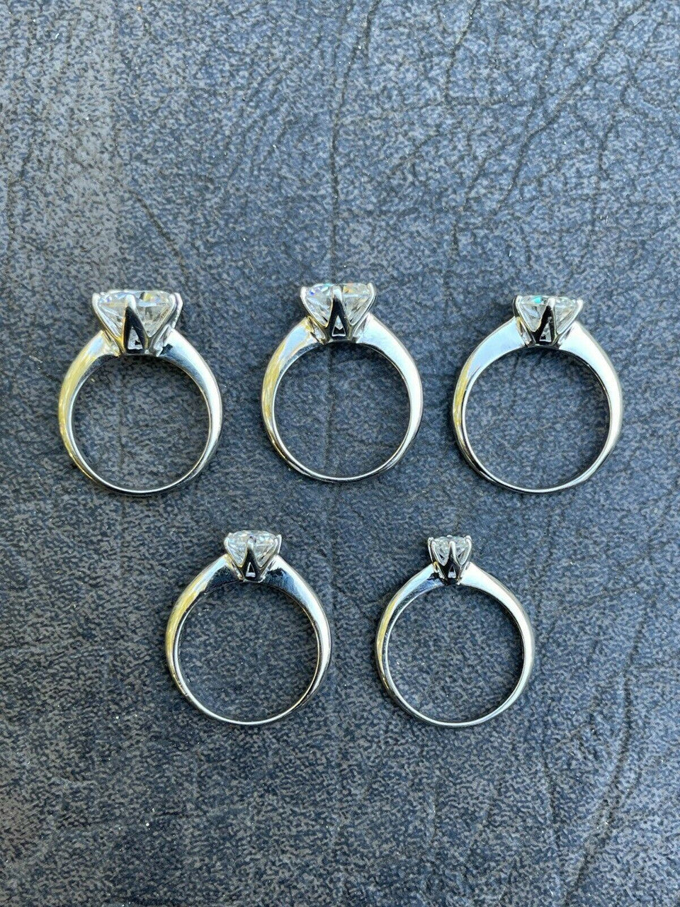 0.5-4ct Genuine Moissanite Engagement Promise Ring Pass Diamond Tester 925 Sterling Silver