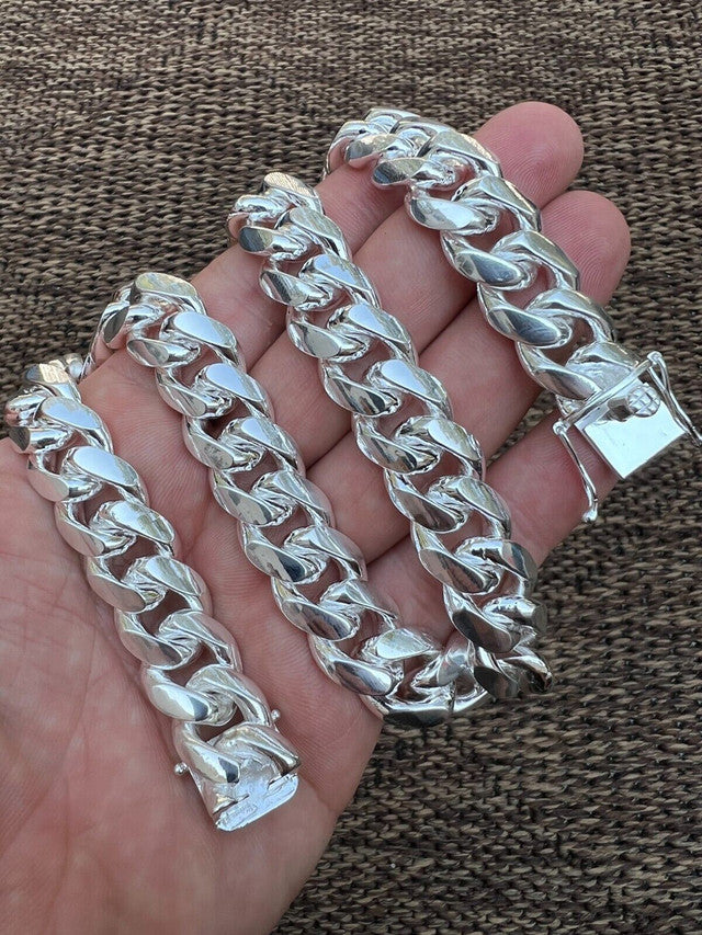 Huge Real 925 Sterling Silver Miami Cuban Kilo Chain Box Clasp (16mm)