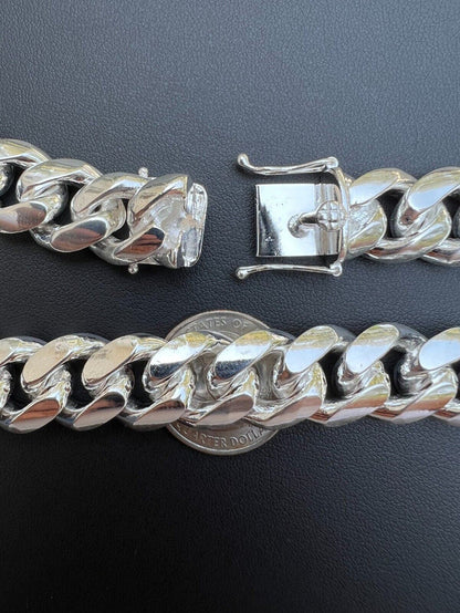 Huge Real 925 Sterling Silver Miami Cuban Kilo Chain Box Clasp (16mm)