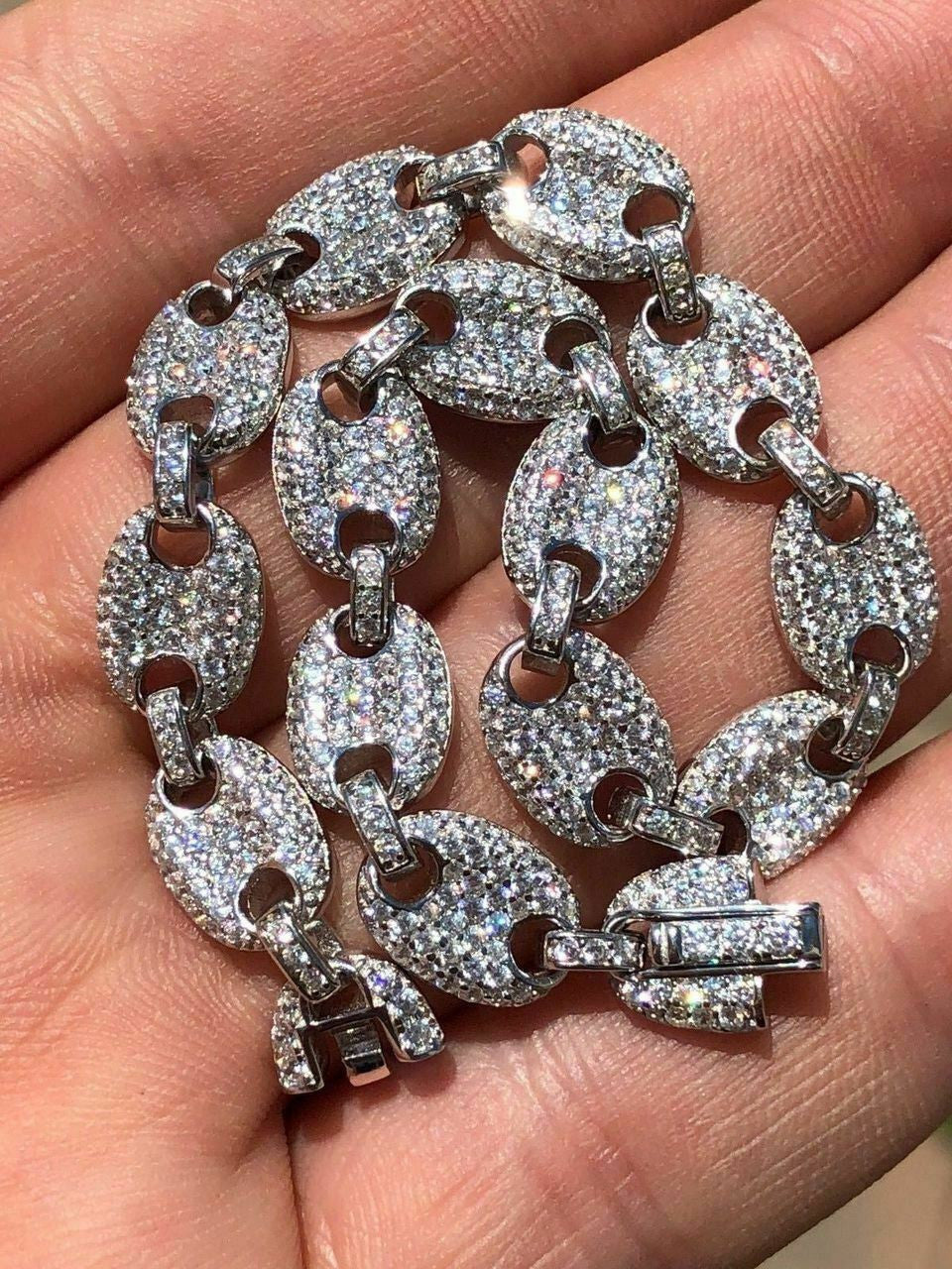 8mm Puffed Mariner Gucci Link Bracelet 2.5-3.5 Ct Moissanite