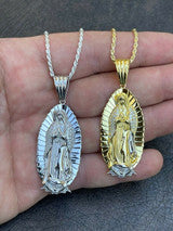 Iced Hip Hop Virgin Mary Pendant 925 Silver / Gold MOISSANITE Pass Diamond Test