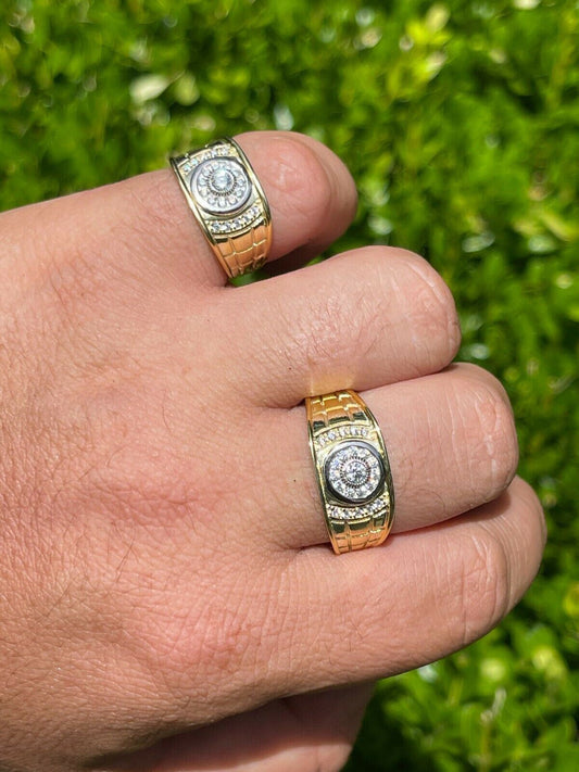 Men's Solid 925 Sterling Silver Moissanite Ring Passes The Diamond Tester Iced