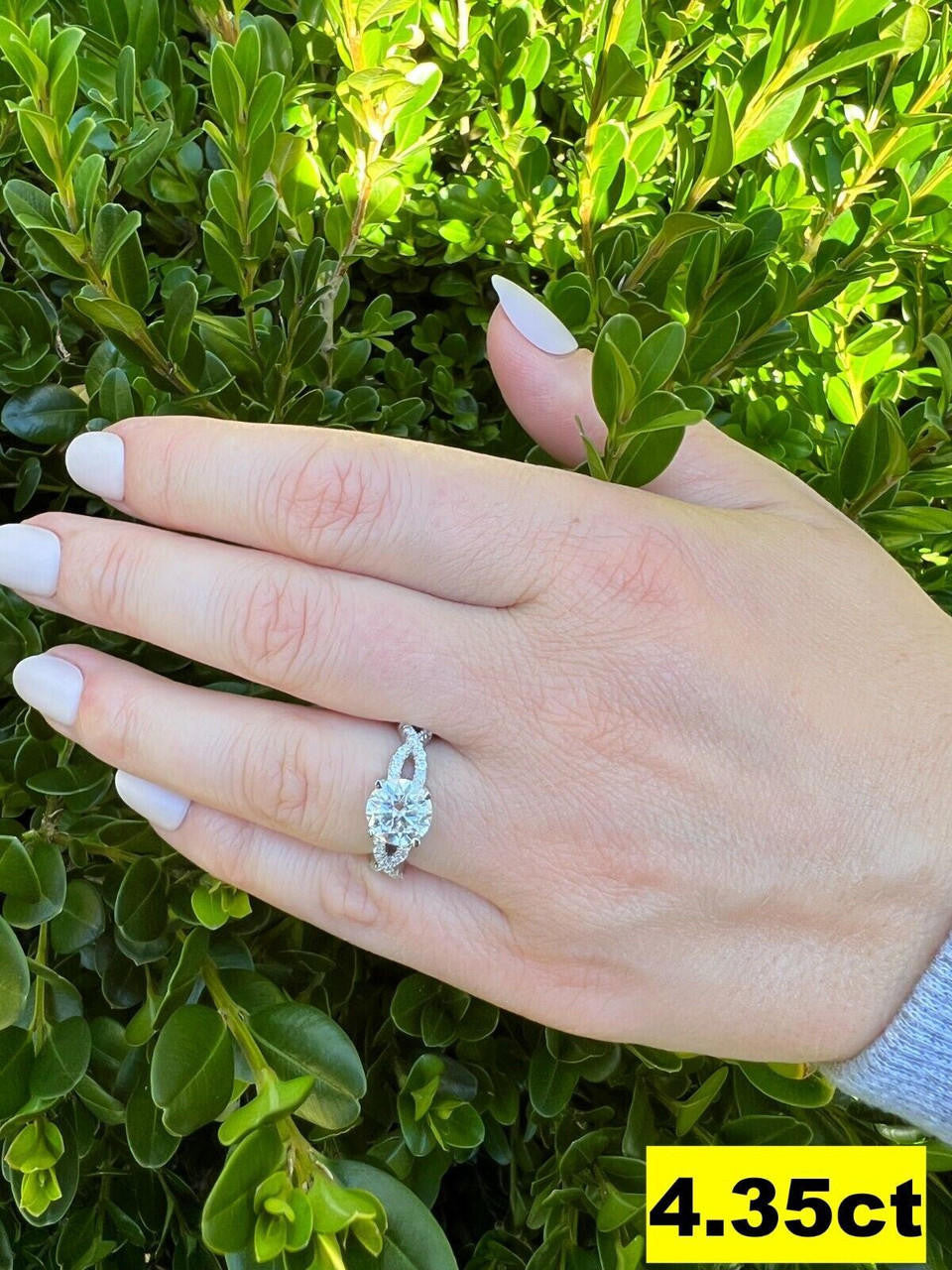 925 Sterling Silver White Gold Moissanite Engagement Infinity Promise Ring