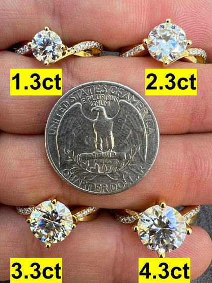 Moissanite 14K Vermeil Princess Cut Square Engagement Promise Ring 925 Silver