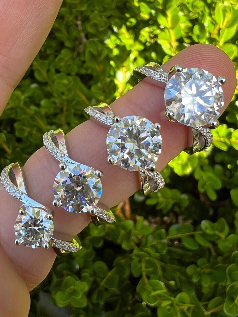 VS Moissanite Engagement Promise Wedding Ring Passes Diamond Tester