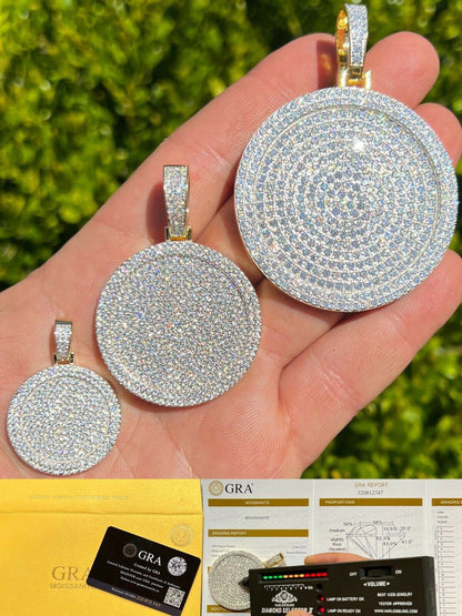 MOISSANITE Dog Tag 925 Silver Out Iced Round Hip Hop Pendant Necklace Passes Diamond Tester