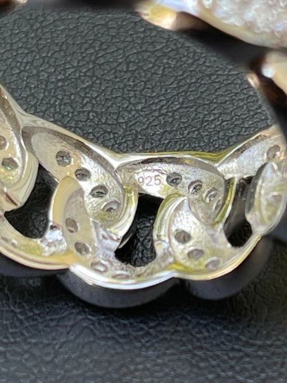 MOISSANITE Iced Original Miami Cuban Ring 925 Sterling Silver Passes Diamond Tester