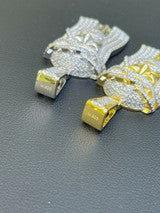 MOISSANITE Real 925 Silver Gold Small Jesus Piece Pendant Iced Pass Diamond Test