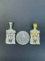 MOISSANITE Real 925 Silver Gold Small Jesus Piece Pendant Iced Pass Diamond Test