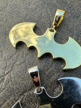 MOISSANITE Real 925 Silver/Gold Plated Iced Batman Superhero Pendant Necklace
