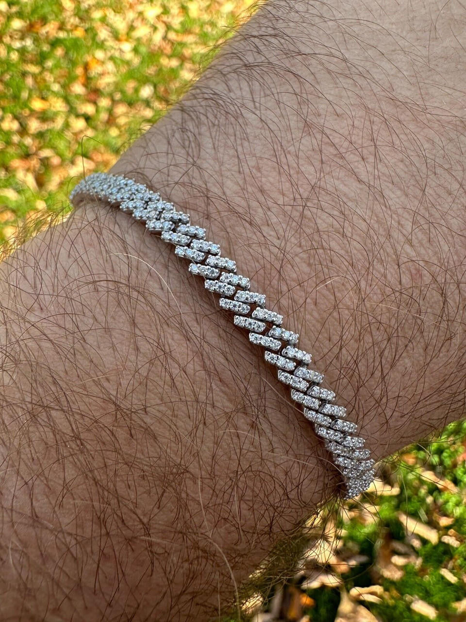 5mm White Gold Micro Miami Prong Cuban Bracelet -925 Sterling Silver &  Flawless Moissanite