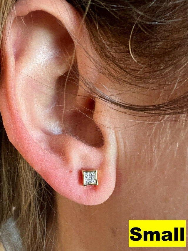 Moissanite Square Kite Earrings Passes Diamond Tester 4mm-18mm 14k Gold Vermeil
