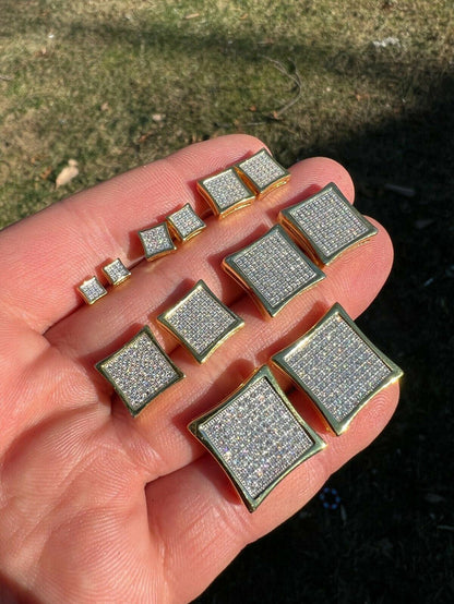 Moissanite Square Kite Earrings Passes Diamond Tester 4mm-18mm 14k Gold Vermeil