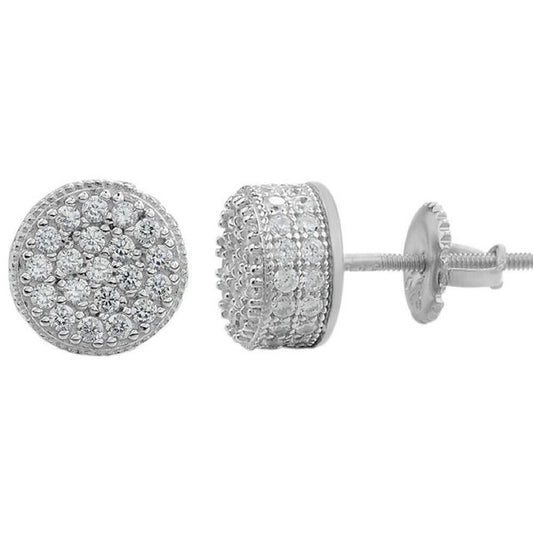 Real 925 Silver Round Earrings 2.6ct Moissanite Passes Diamond Tester Studs Iced