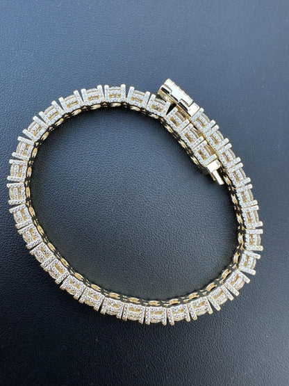 5mm 14k White Gold Moissanite Diamond Tennis Bracelet 925 Sterling Silver Iced out Bracelet