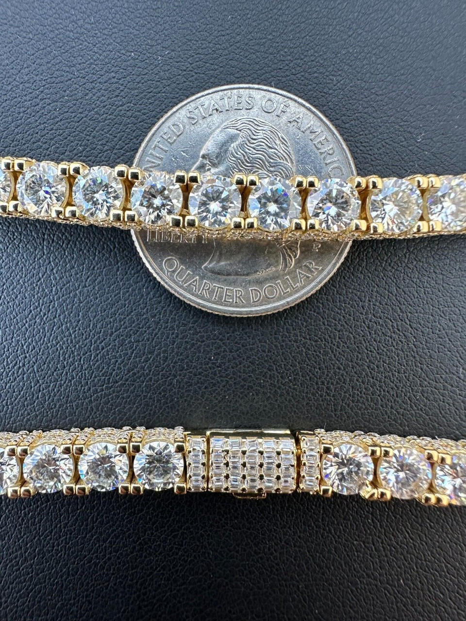 5mm 14k White Gold Moissanite Diamond Tennis Bracelet 925 Sterling Silver Iced out Bracelet