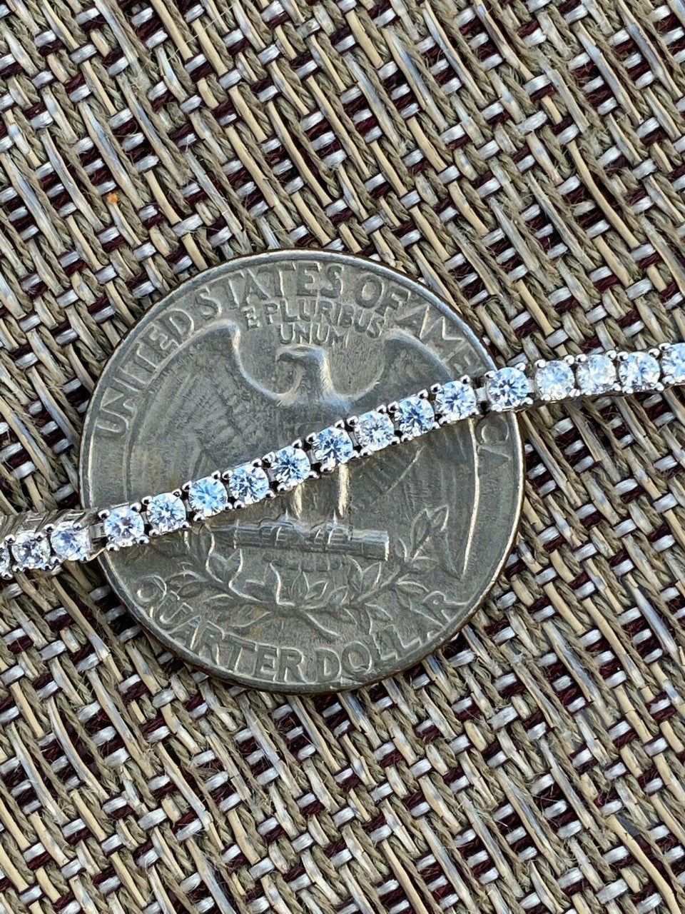 2mm White Gold Moissanite Diamond Micro Tennis Bracelet 925 Sterling Silver