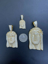 14k Gold Vermeil Fully Iced MOISSANITE Jesus Piece Pendant Pass Diamond Tester