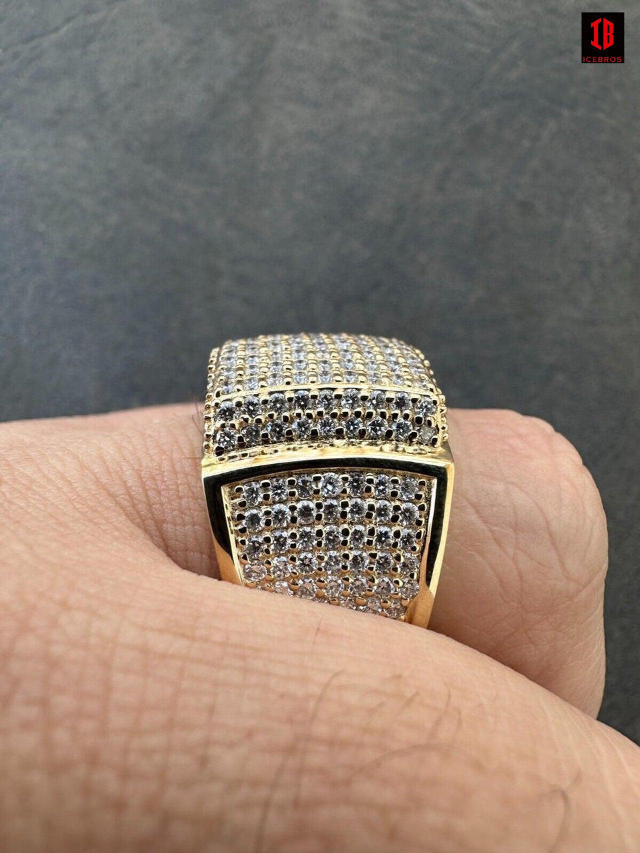 4.49ct Real Diamond Hip Hop 4.49ct Real Diamond Hip Hop Solid 14k White Gold Iced Square Micropave Ring 14g