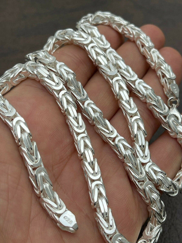 Men's Byzantine Rope Chain Real Solid 925 Sterling Silver Necklace 6mm 18"-30"