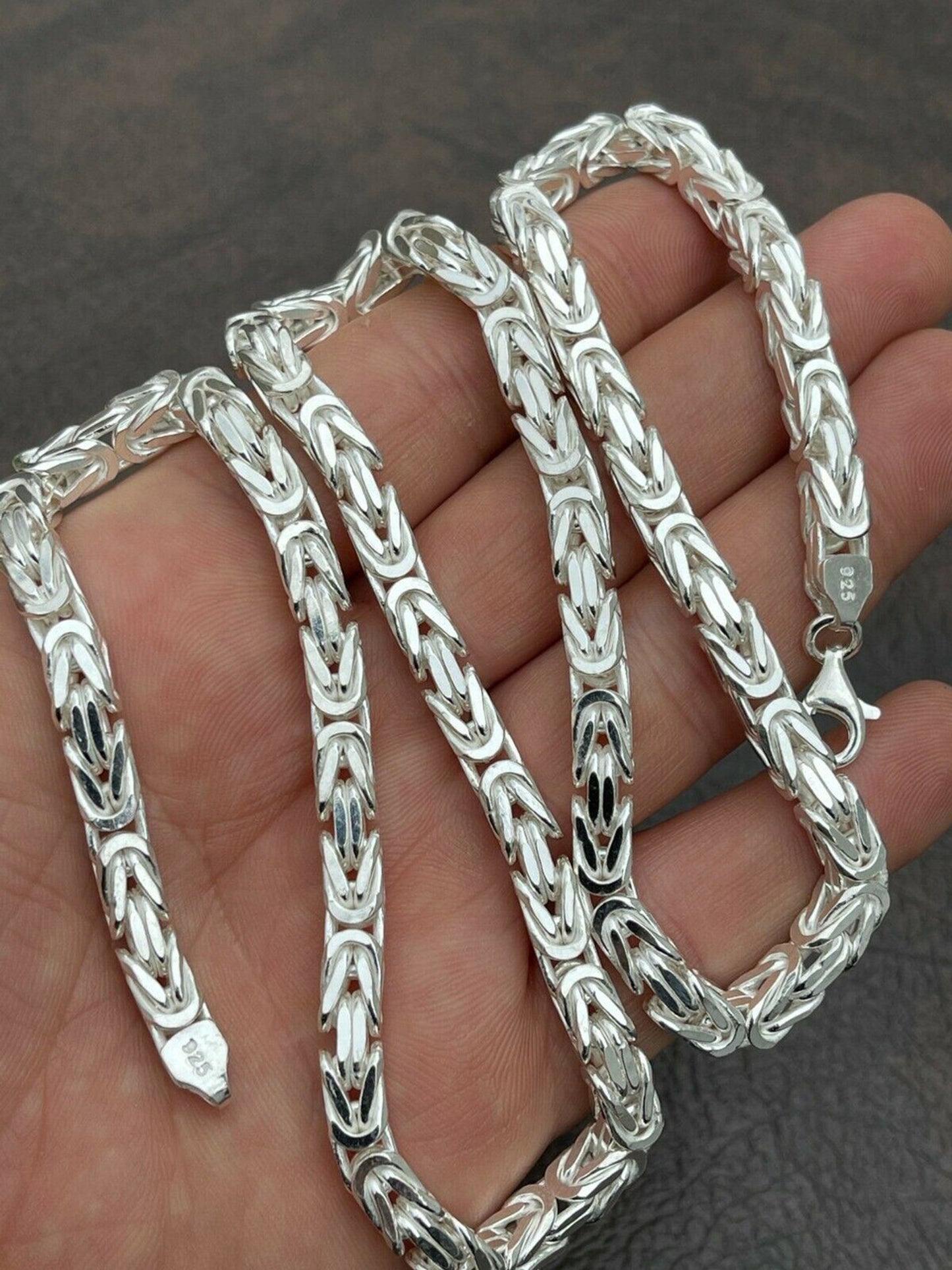 Men's Byzantine Rope Chain Real Solid 925 Sterling Silver Necklace 6mm 18"-30"