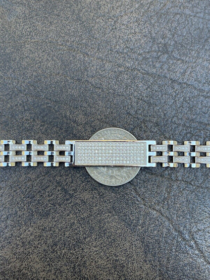 14k Gold Custom Moissanite Presidential Link Bracelet 10mm