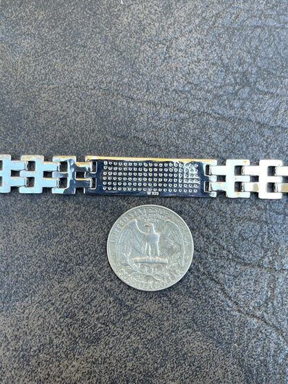 14k Gold Custom Moissanite Presidential Link Bracelet 10mm