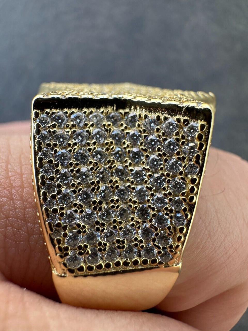 STAR RING For MEN, Moissanite Diamond Tester, Iced Baguette Star Ring, 14k Gold & 925 Silver Moissanite Ring for Engagement, Trendy Jewelry