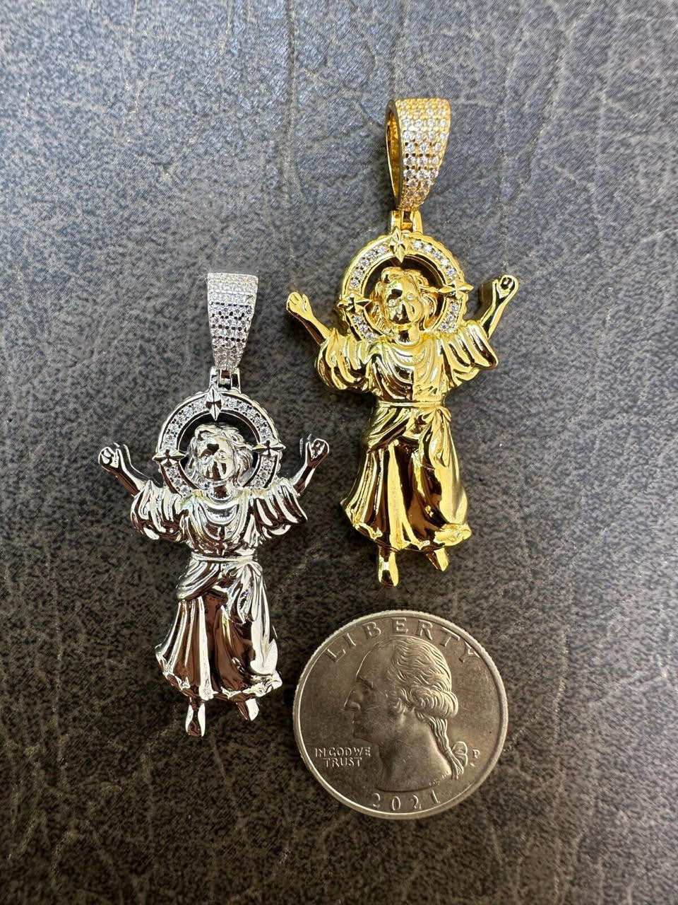 MOISSANITE Iced Santo Niño de Atocha Baby Jesus Pendant Necklace Solid 925 Silver