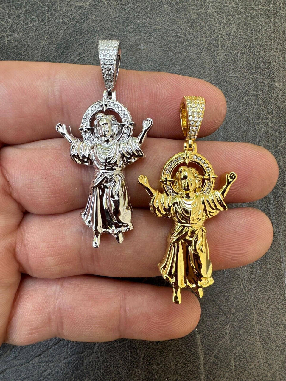 MOISSANITE Iced Santo Niño de Atocha Baby Jesus Pendant Necklace Solid 925 Silver