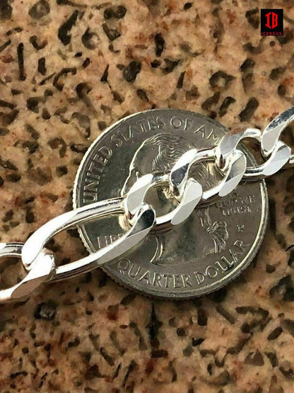 men's Figaro Link Bracelet Solid 925 Sterling Silver (2mm-10mm)