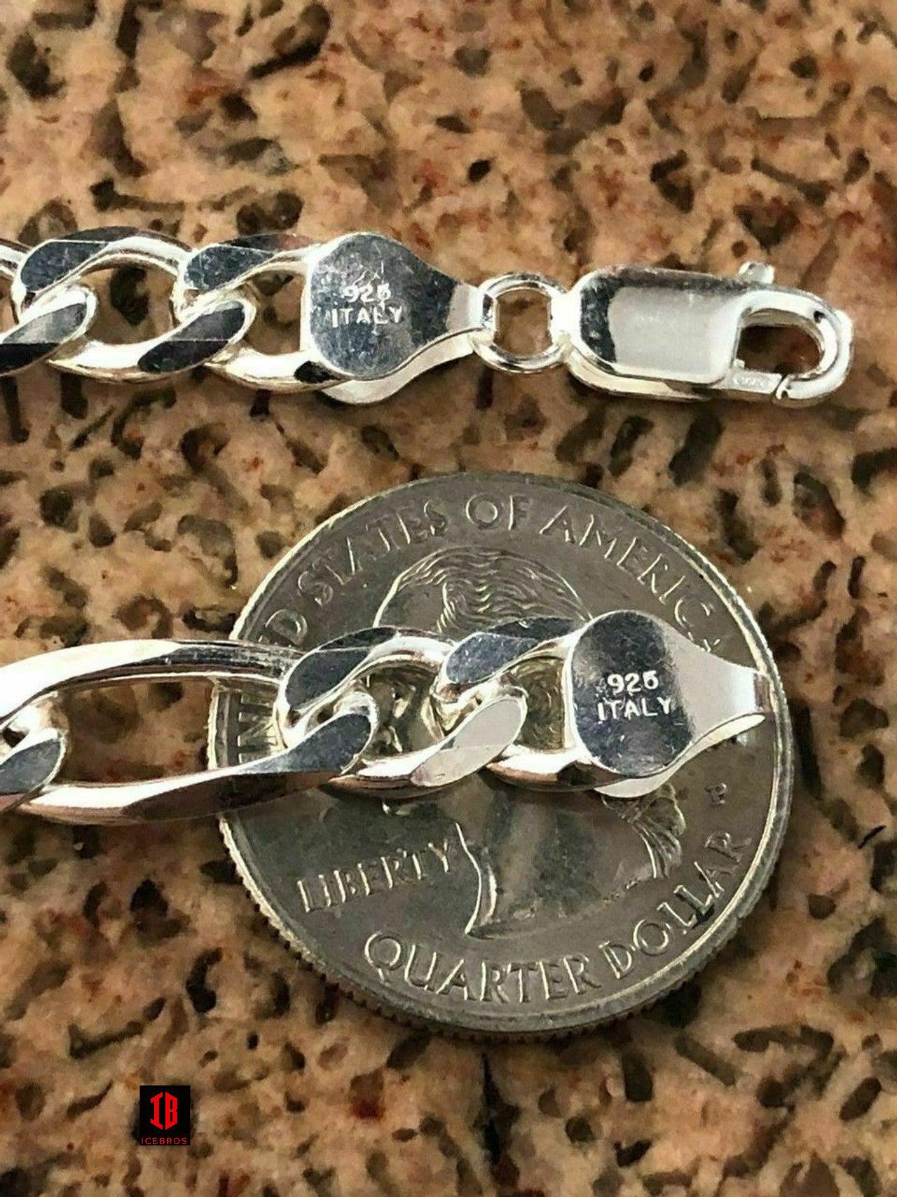 men's Figaro Link Bracelet Solid 925 Sterling Silver (2mm-10mm)