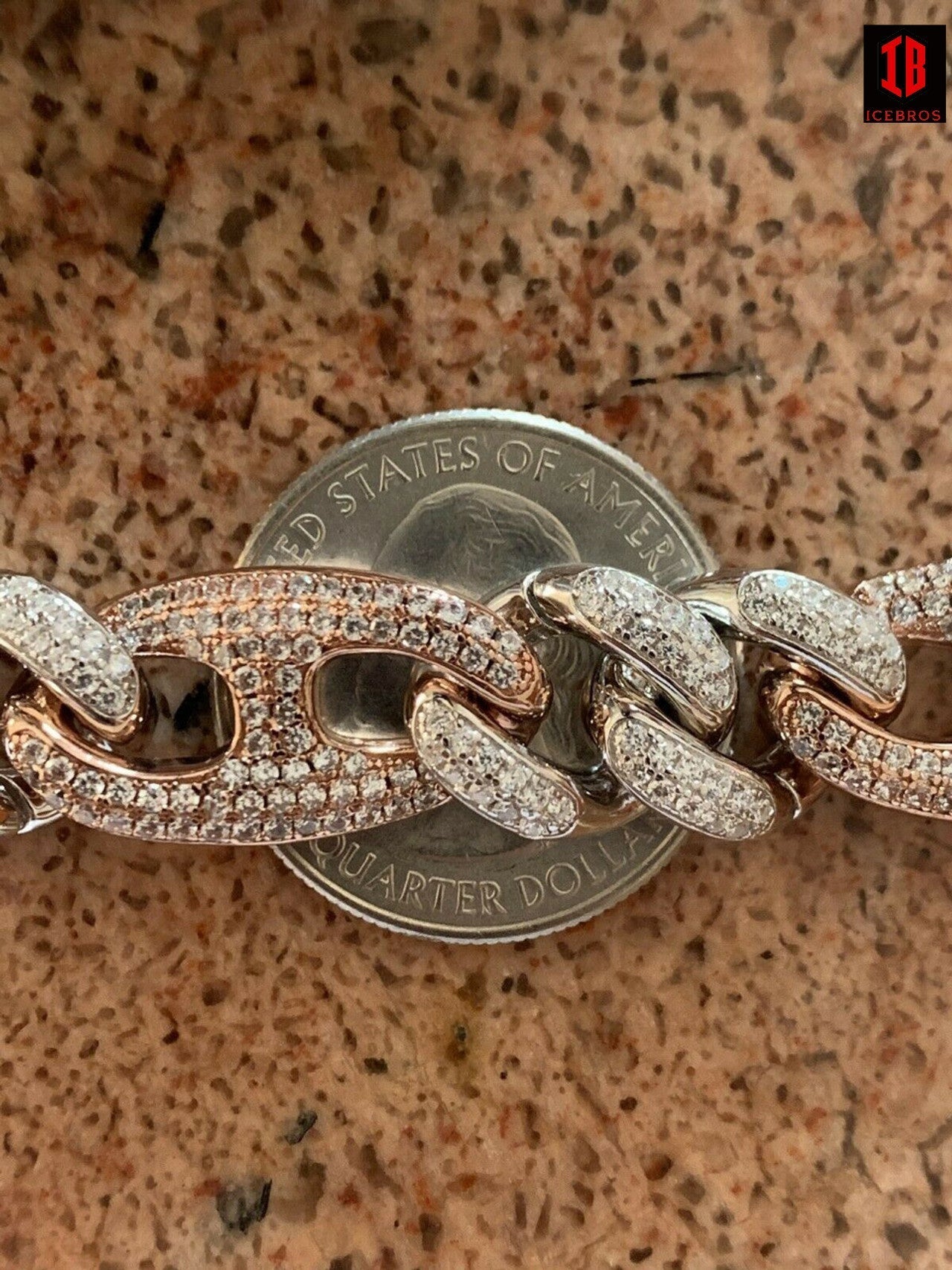 TRI-COLOR Mens Miami Cuban Iced Gucci Link Bracelet Solid 925 Silver Hip Hop Flooded Out