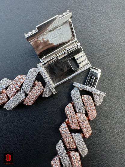 Detailed shot of the Rose Gold Cuban Link Chain with Buckle Clasp