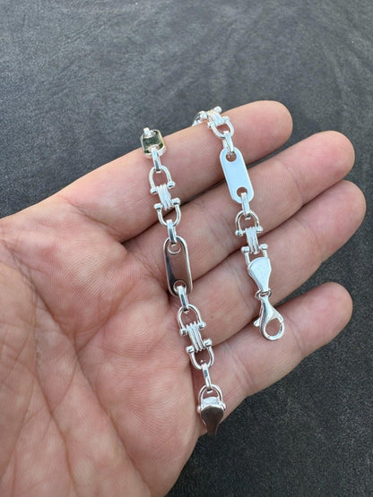 Real 925 Sterling Silver Custom Ferragamo Link bracelet 7.5mm