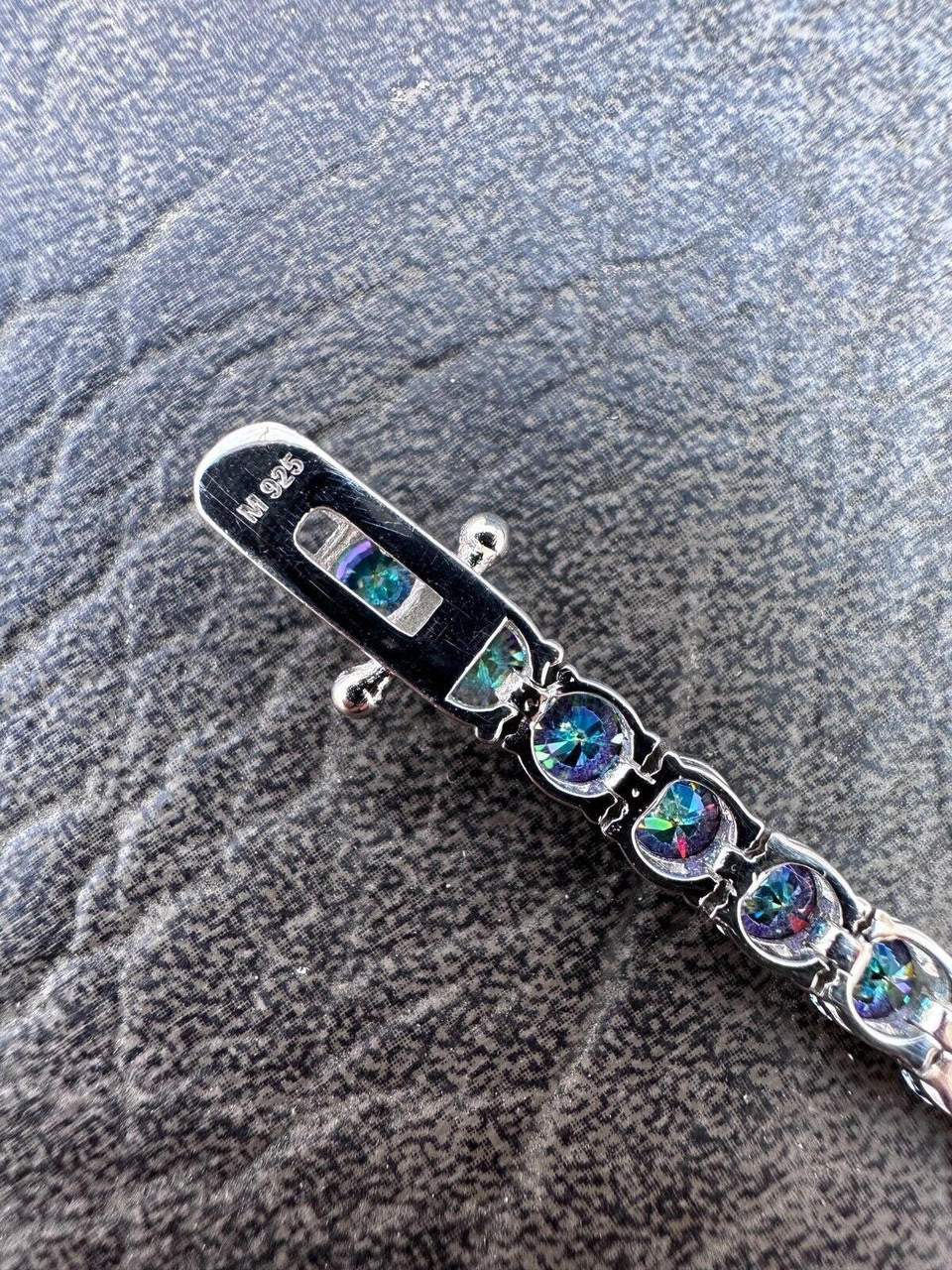 Iced Blue MOISSANITE Tennis Bracelet 925 Sterling Silver Pass Diamond Tester (3mm-5mm)