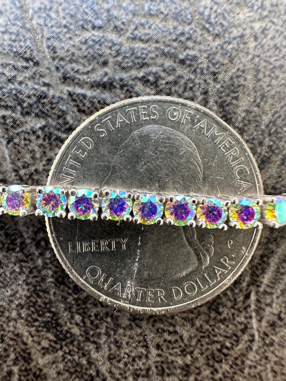 Purple Iced Opal Rainbow MOISSANITE 3mm Tennis Bracelet 925 Silver Diamond Tester
