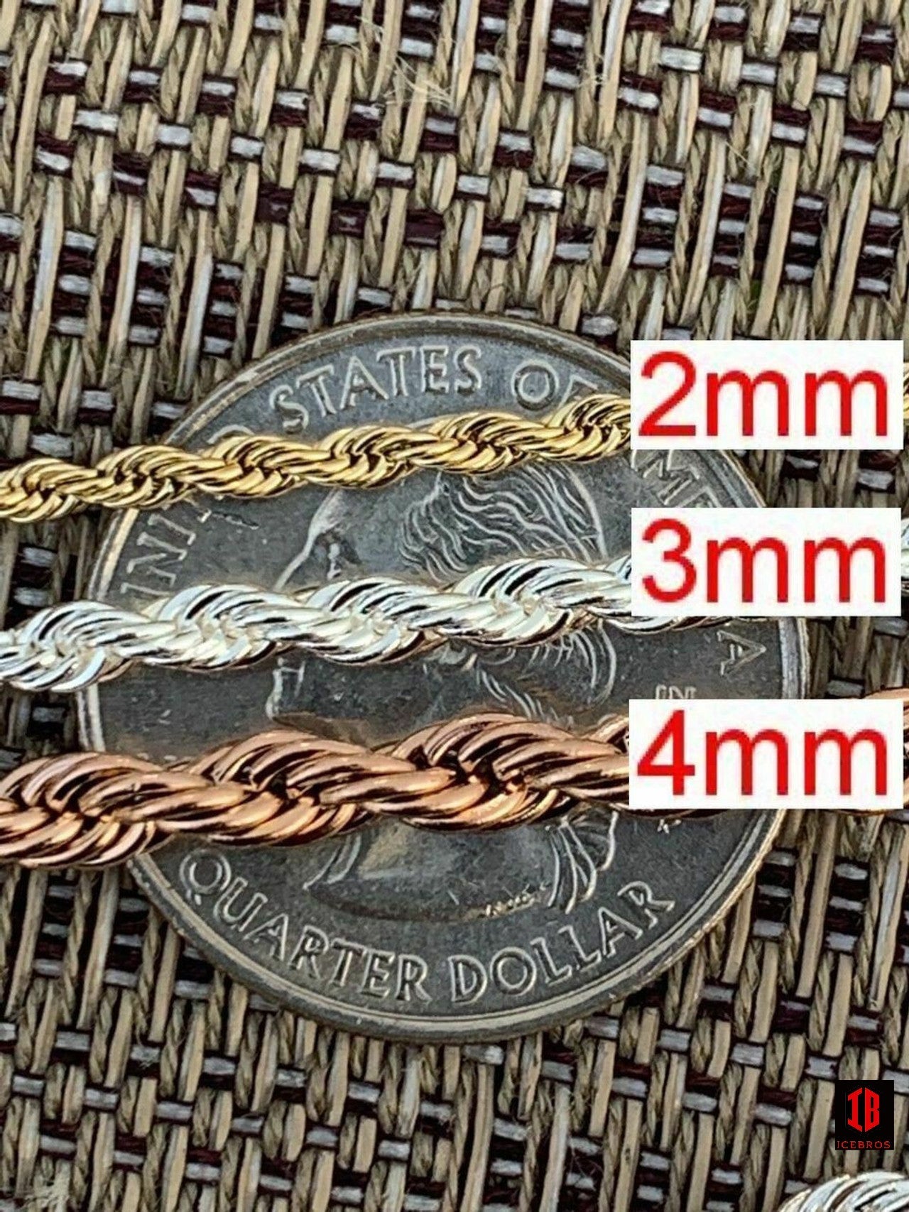 Rope Chain - ROSE Gold Over Solid Stainless Steel - 2-6mm 18-30"